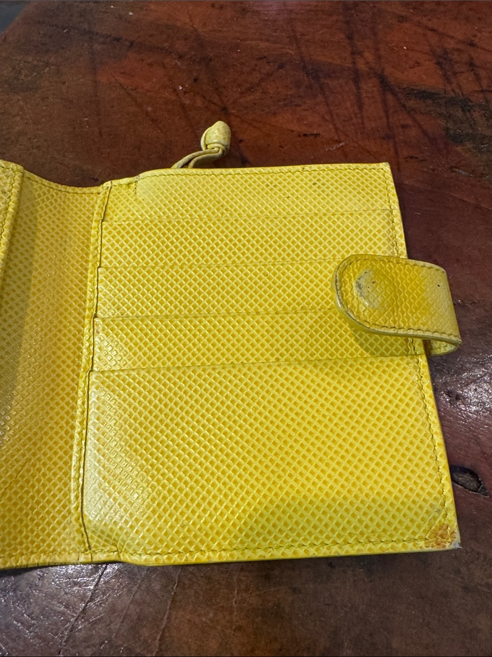 Bottega Veneta Yellow Leather Snap Wallet - Picture 5 of 16